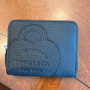 Tiffany & Co. Black Embossed Leather Wallet brand new